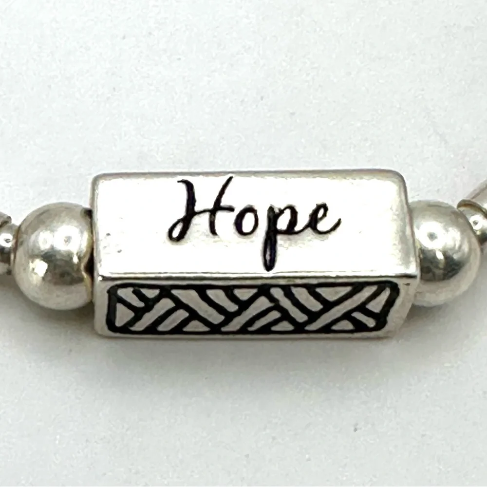 Silpada Retired B1913 Sterling Silver “Hope, Joy, Dream” Bead Bracelet